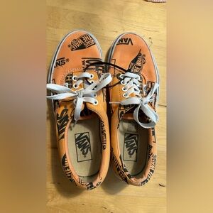 Unisex Vans Orange Logo Canvas Sneakers